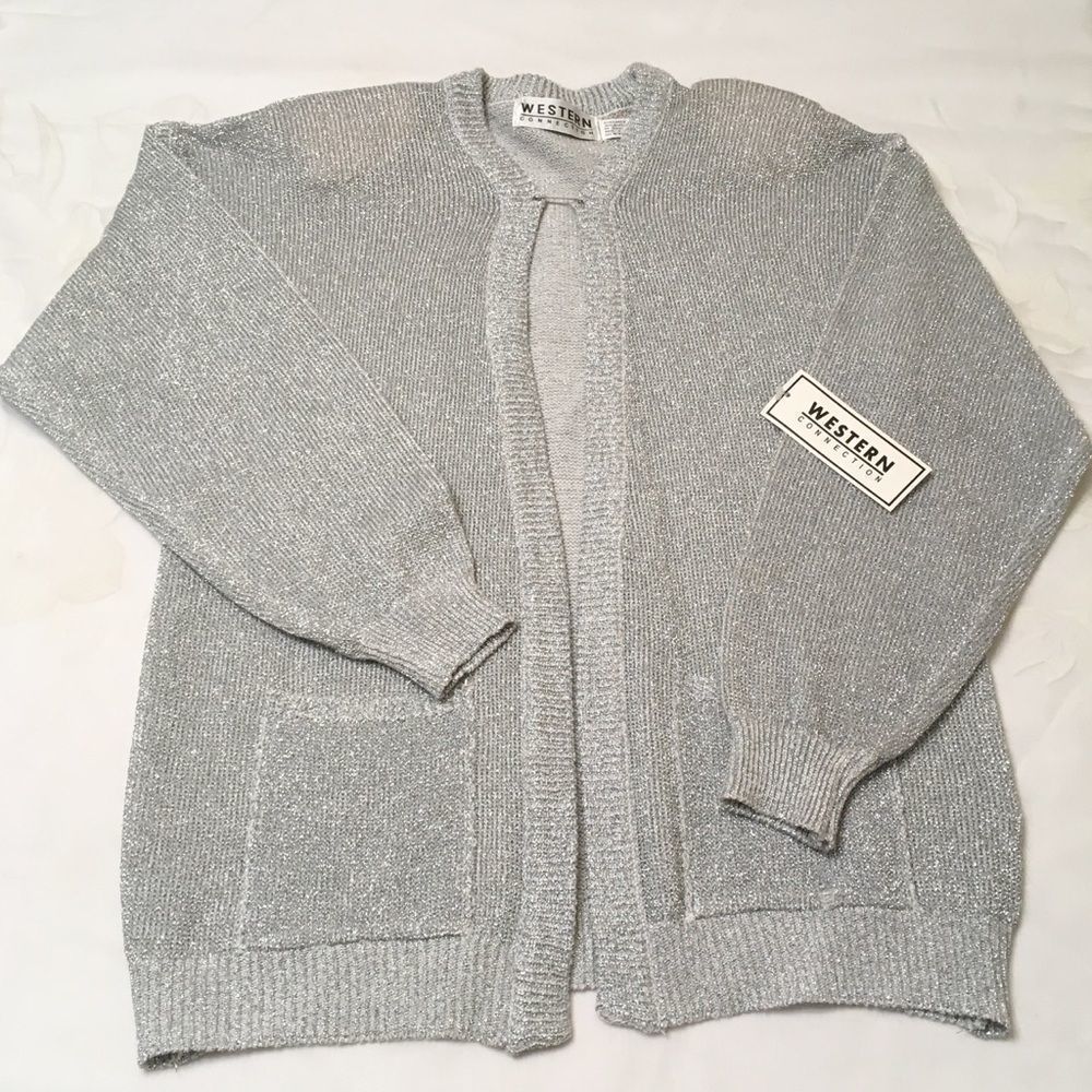 Western Connection Silver Lame Sweater Jacket